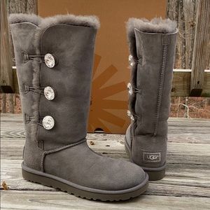 UGG Bailey Bling Triplet Grey Swarovski Crystal 8